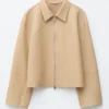 Chaqueta de cuero holgada