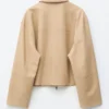 Chaqueta de cuero holgada