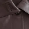 Chaqueta de cuero napa de corte recto
