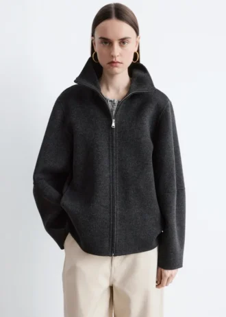 Chaqueta de lana con cremallera