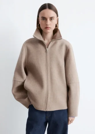 Chaqueta de lana con cremallera