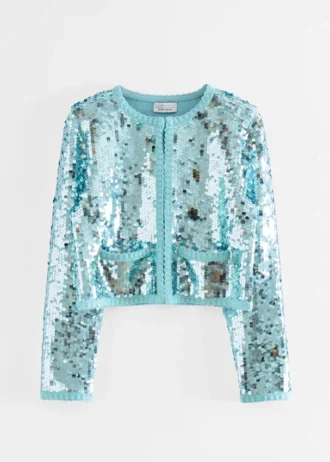 Chaqueta de punto con adornos de lentejuelas