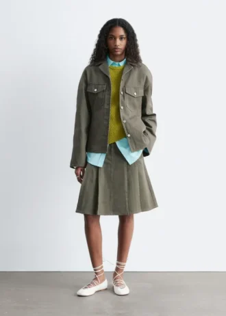 Chaqueta entallada de algodón
