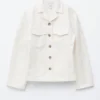 Chaqueta entallada de sarga de algodón