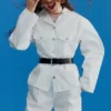 Chaqueta entallada de sarga de algodón