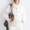 Chaqueta entallada de sarga de algodón
