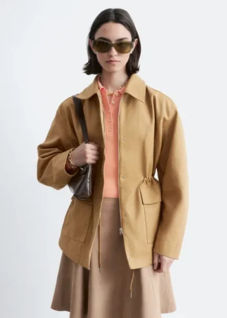 Chaqueta utilitaria oversize con cordón