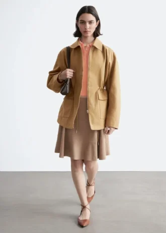 Chaqueta utilitaria oversize con cordón