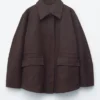 Chaqueta utilitaria oversize con cordón