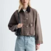 Chaqueta vaquera corta con cuello de pana
