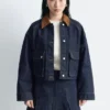 Chaqueta vaquera corta con cuello de pana