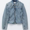 Chaqueta vaquera entallada con cremallera