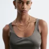 Collar de doble cadena con piedras
