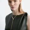 Collar lariat con cadena tipo serpiente