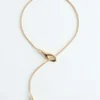 Collar lariat con cadena tipo serpiente