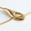 Collar lariat con cadena tipo serpiente
