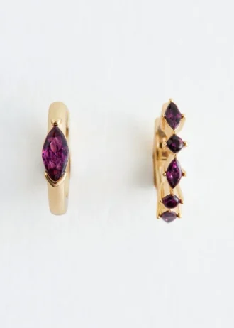 Conjunto de pendientes de aro con cristales