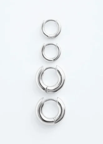 Conjunto de pendientes de aro gruesos