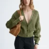Cárdigan de algodón de punto elástico