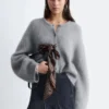 Cárdigan de mezcla de mohair cepillado