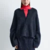 Cárdigan de mezcla de mohair cepillado