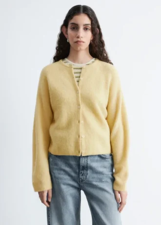 Cárdigan de punto con mezcla de alpaca