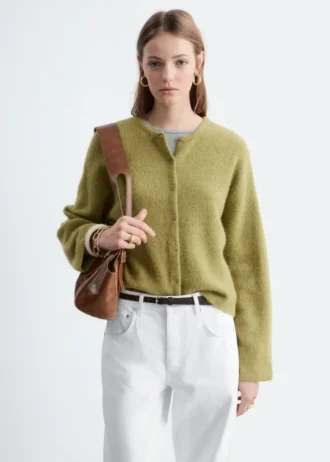 Cárdigan de punto con mezcla de alpaca