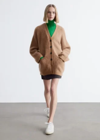 Cárdigan oversize de mezcla de mohair