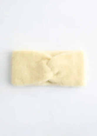Diadema con nudo retorcido en la parte delantera, mezcla de mohair