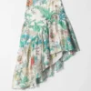Falda midi asimétrica con volantes
