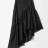 Falda midi asimétrica con volantes