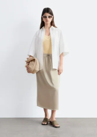 Falda midi con cordón