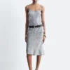 Falda midi de jacquard de viscosa y seda
