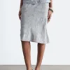 Falda midi de jacquard de viscosa y seda