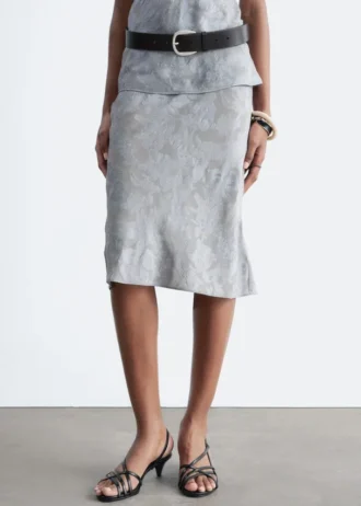 Falda midi de jacquard de viscosa y seda