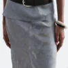 Falda midi de jacquard de viscosa y seda