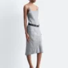 Falda midi de jacquard de viscosa y seda
