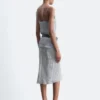 Falda midi de jacquard de viscosa y seda