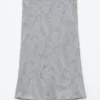 Falda midi de jacquard de viscosa y seda