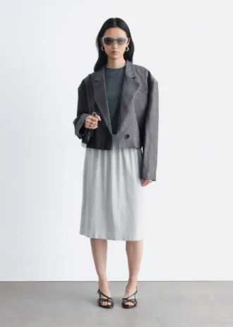 Falda midi de jersey de algodón