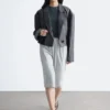 Falda midi de jersey de algodón