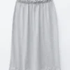 Falda midi de jersey de algodón