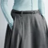 Falda midi de lana plisada