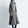 Falda midi de lana plisada