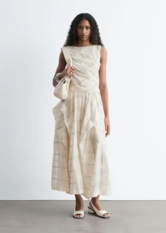 Falda midi fruncida