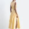 Falda midi fruncida