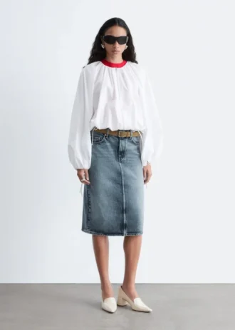 Falda midi vaquera