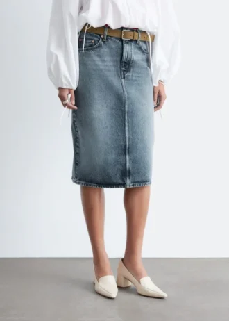 Falda midi vaquera