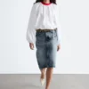 Falda midi vaquera
