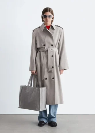 gabardina de algodn y lana con cinturn para atar 1 330x462 - Gabardina de algod&oacute;n y lana con cintur&oacute;n para atar